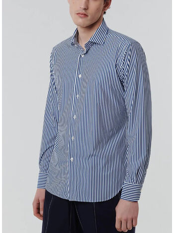 CAMICIA A RIGHE COLLO FRANCESE, , small