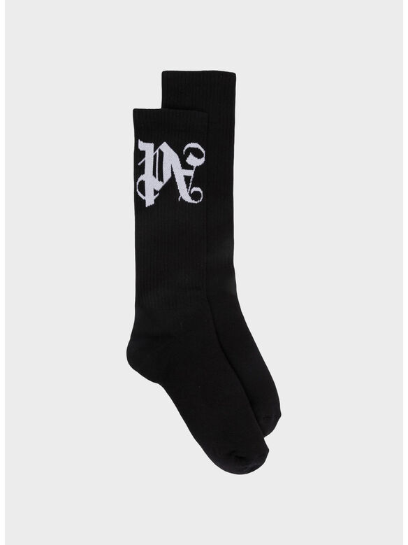 CALZINI MONOGRAM, 1001 BLACK WHITE, medium