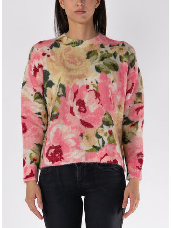 MAGLIONE GIROCOLLO LOUISE CON STAMPA PEONIA, , small