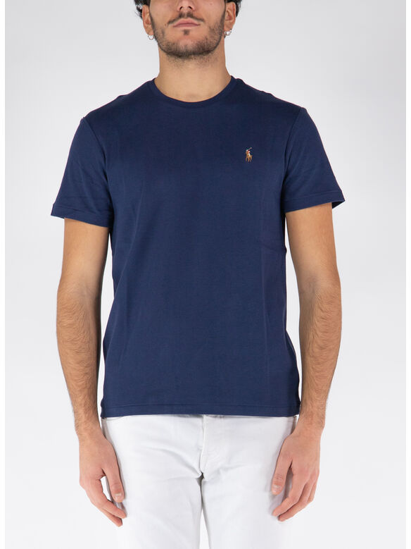 T-SHIRT CON LOGO RICAMATO, REFINED NAVY, medium