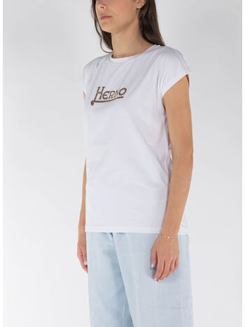 T-SHIRT CON LOGO IN STRASS, , small