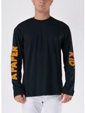 T-SHIRT LONGSLEEVE CON STAMPA, 110 NERO, thumb