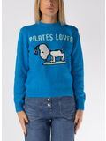 MAGLIONE GIROCOLLO SNOOPY PILATES LOVER, 04039G AZZURRO, thumb