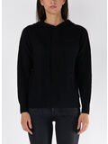 MAGLIONE CON CAPPUCCIO ELIDE, 00038G NERO, thumb