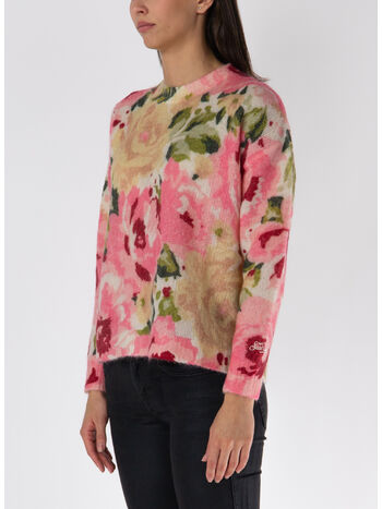 MAGLIONE GIROCOLLO LOUISE CON STAMPA PEONIA, , small