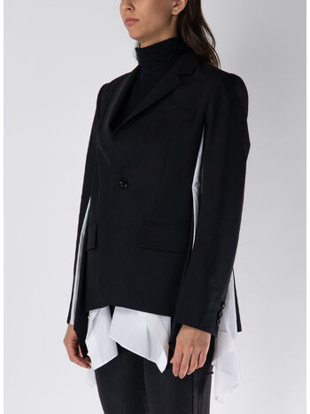 GIACCA BLAZER MONOPETTO CON INSERTI, , small