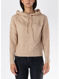 MAGLIONE HOODIE CON LOGO RICAMATO, 00229G BEIGE, thumb