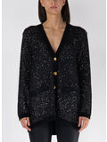 CARDIGAN CON PAILLETTES, X16 NERO/SILVER, thumb