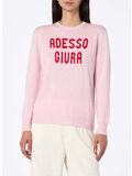 MAGLIONE GIROCOLLO CON STAMPA, 04315G ROSA, thumb