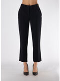 PANTALONE IN CRÊPE CON SPACCHETTI, 110 NERO, thumb