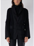 GIACCA BLAZER MONOPETTO CON INSERTI, 001 BLACK, thumb