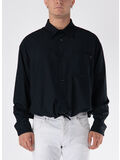 CAMICIA BUTTON DOWN CON COULISSE, 110 NERO, thumb