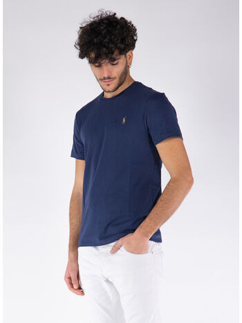 T-SHIRT CON LOGO RICAMATO, REFINED NAVY, small