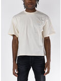 T-SHIRT GIROCOLLO CON LOGO RICAMATO, GW018 HEAVY CREAM, thumb