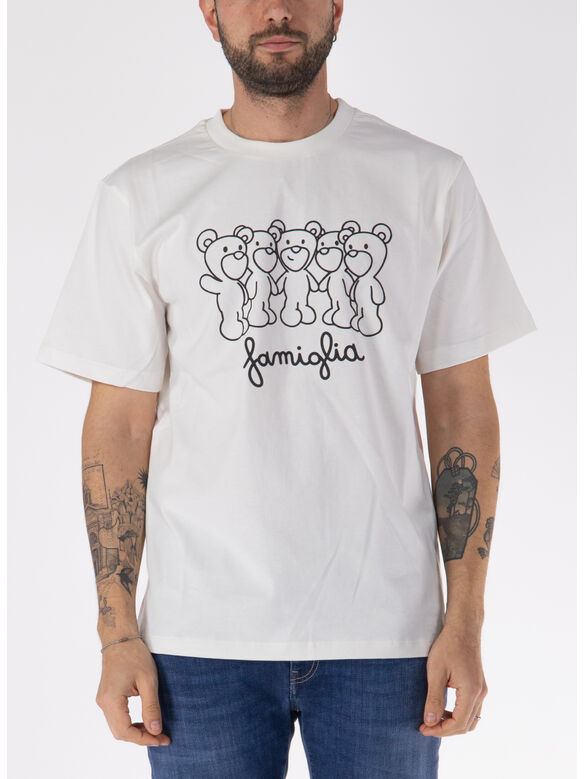 T-SHIRT FAMIGLIA UNISEX, OFF WHITE, medium