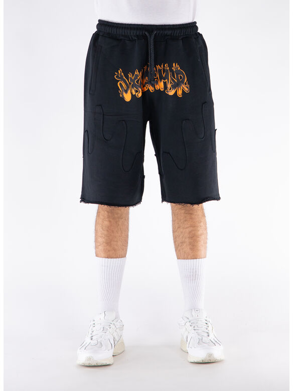 SHORTS RIPPED FLAME, NERO, medium