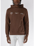 FELPA HOODIE CON STAMPA GRAFICA, MARRONE, thumb