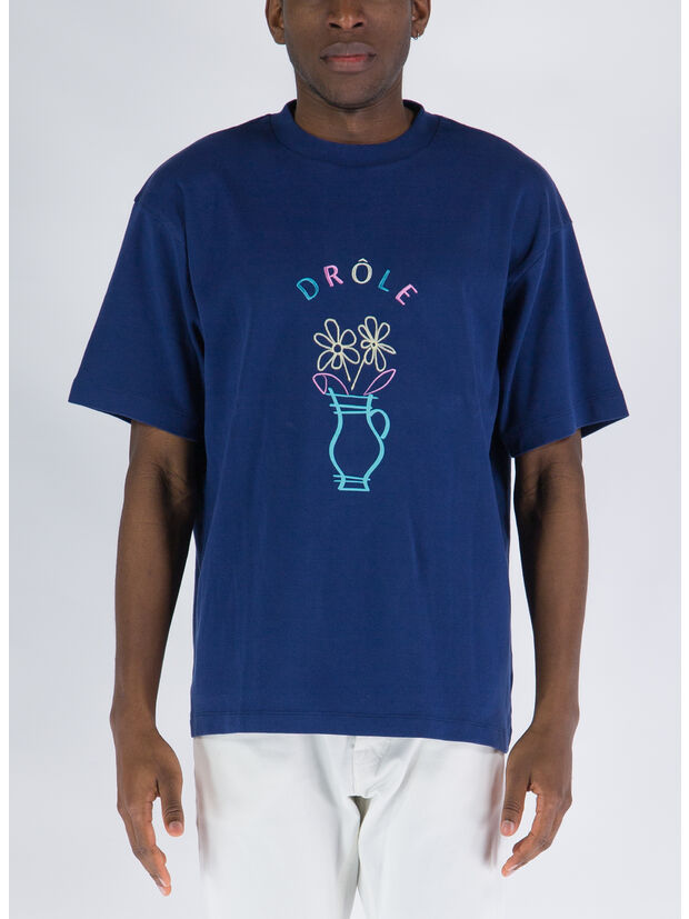 T-SHIRT POT DE FLEURS, NY NAVY, large