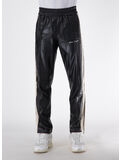 PANTALONE TRACK LEATHER EFFECT, 1003 BLACK/OFF WHITE, thumb