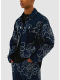 GIACCA DENIM STITCH FLOWER ALL-OVER, NAVY, thumb