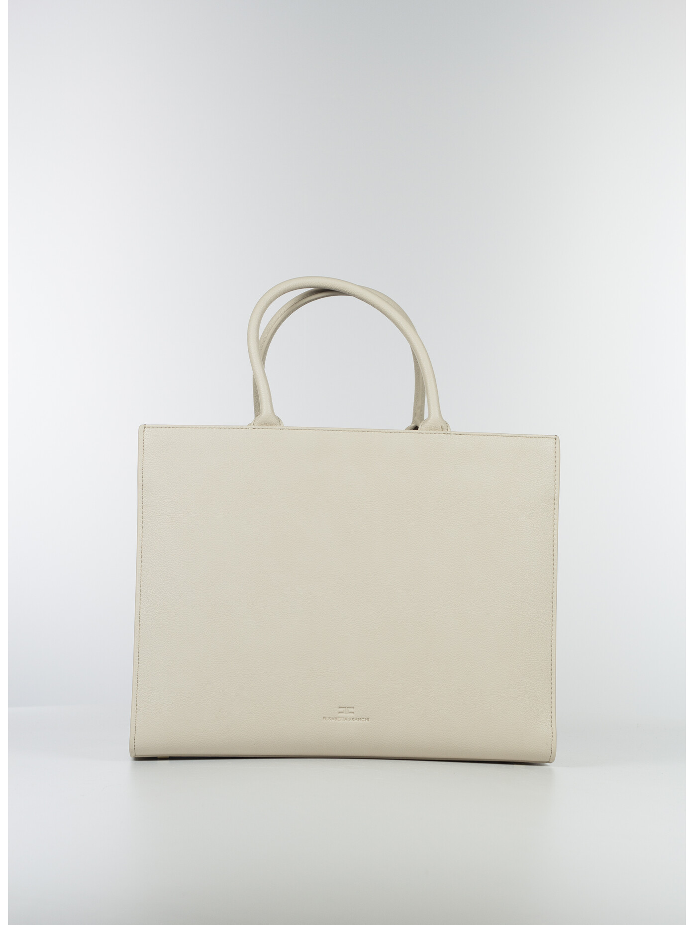 Borsa shopper con logo traforato marrone