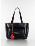 BORSA TOTE CON HEART CHARM, 000 NERO, thumb