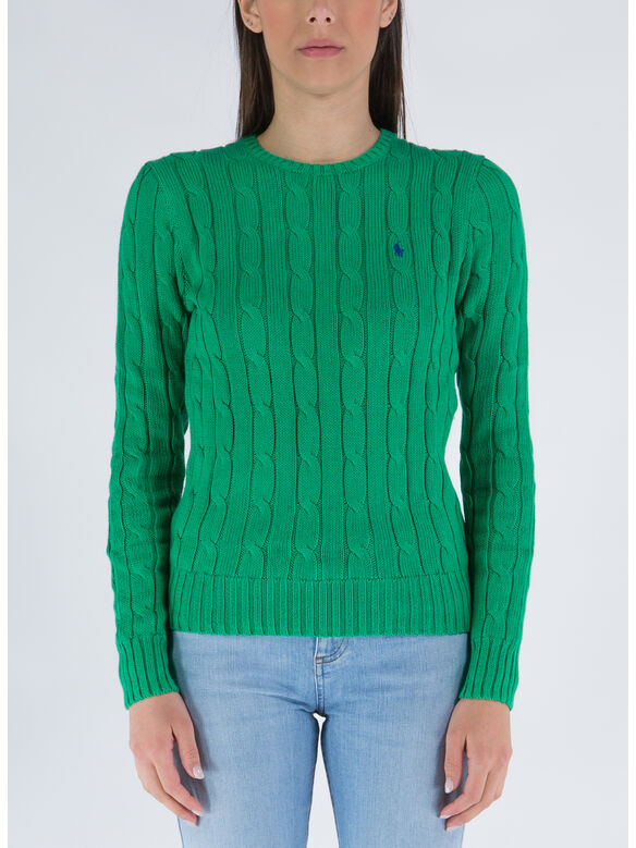 MAGLIONE GIROCOLLO, PREPPY GREEN, medium