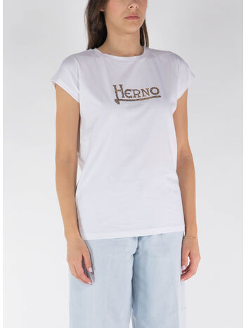 T-SHIRT CON LOGO IN STRASS, , small