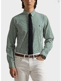 CAMICIA A RIGHE CON LOGO, 4655C PINE/WHITE, thumb