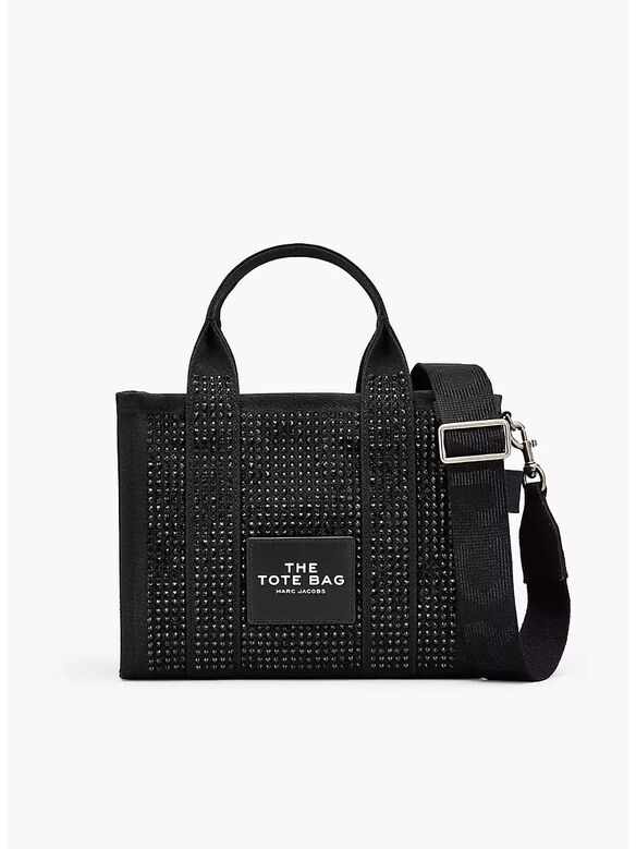 BORSA TOTE THE CRYSTAL CANVAS SMALL, 008 BLACK CRYSTAL, medium