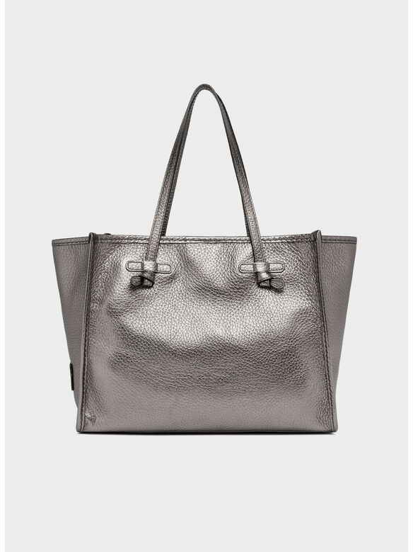 BORSA TOTE IN PELLE, 0355 PELTRO, medium