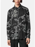 CAMICIA TWILL PRINT CHAIN COUTURE, 899 BLACK, thumb