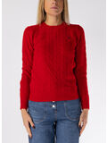 MAGLIONE GIROCOLLO TRECCIATO, FALL RED, thumb