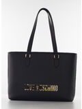 BORSA TOTE CON LOGO, 000 NERO, thumb