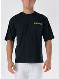 T-SHIRT GIROCOLLO CON STAMPA, 110 NERO, thumb