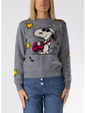 MAGLIONE GIROCOLLO SNOOPY ROCK STAR, 04025G GRIGIO, thumb