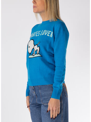 MAGLIONE GIROCOLLO SNOOPY PILATES LOVER, , small