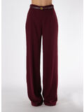 PANTALONE PALAZZO IN RASO CON CINTURA, CG3 ROUGE NOIR, thumb