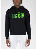 FELPA HOODIE ICON BLUR COOL, 971 BLACK/GREEN FLUO, thumb