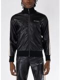 FELPA TRACK FULL ZIP LEATHER EFFECT, 1003 BLACK/OFF WHITE, thumb