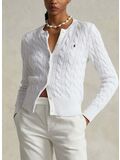 CARDIGAN CON BOTTONI IN MAGLIA TRECCIATO, WHITE, thumb