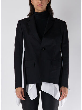 GIACCA BLAZER MONOPETTO CON INSERTI, , small