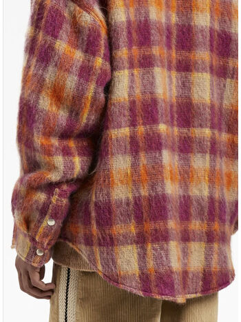 GIACCA OVERSHIRT BRUSHED WOOL CHECK, 2861 BURGUNDY BEIGE, small