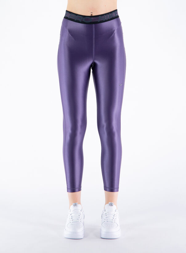 Womens Nike Pro Silky Shiny Spandex Compression Tights Small Da0570 Purple  for sale online