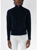 MAGLIONE FULL ZIP A COLLO ALTO, 60 BLUE BLACK, thumb