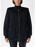 GIACCA BOMBER SATIN CON LOGO, 110 NERO, thumb