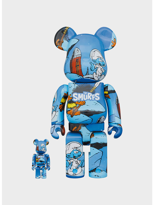 BEARBRICK 100% + 400% THE SMURFS THE ASTROSMURF, SMURF, large