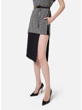 GONNA MIDI IN CRÊPE STRETCH CON SHORTS, 110 NERO, thumb