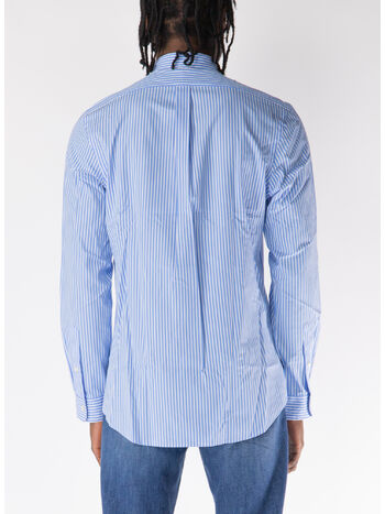 CAMICIA A RIGHE CON LOGO RICAMATO, , small