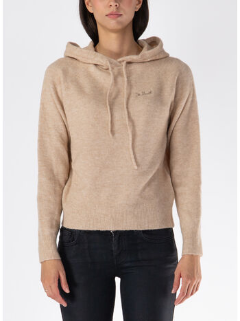 MAGLIONE HOODIE CON LOGO RICAMATO, , small